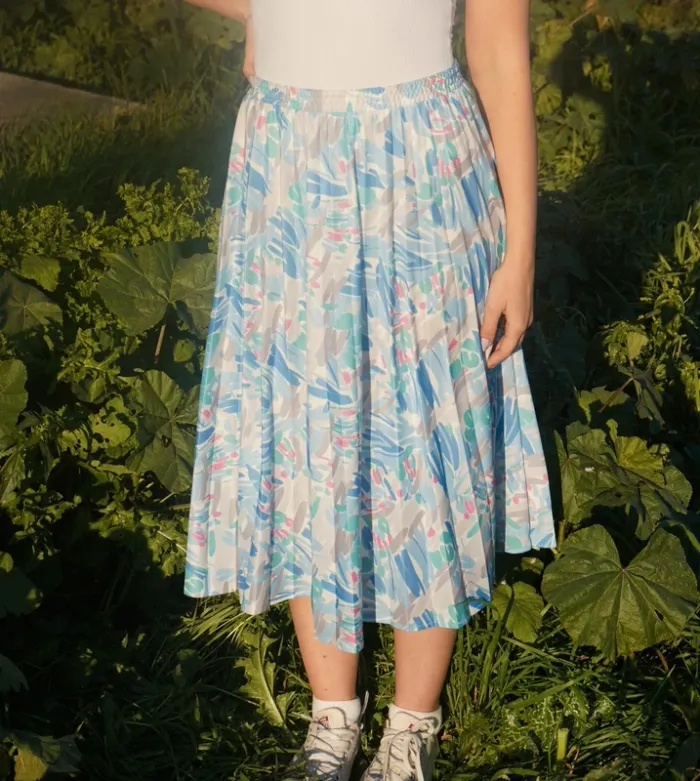 Jupe vintage plissée couleur pastel - photo numéro 2