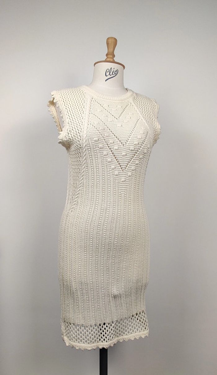 Robe sans manches crochet crème - Galeries Lafayette - M