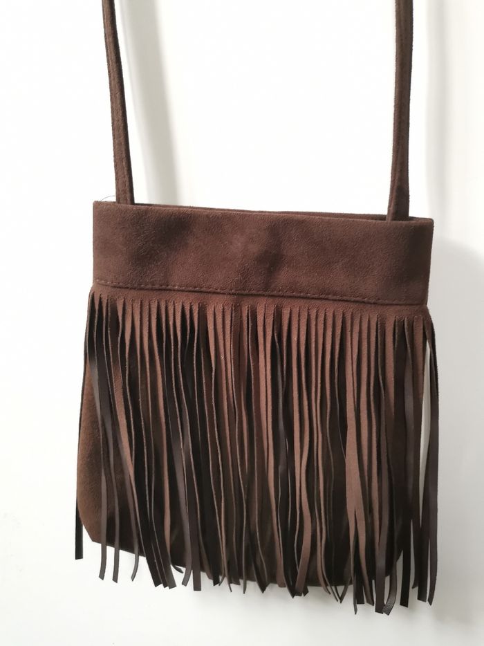 Sac bandoulière cuir nubuck couleur marron 💘 - photo numéro 3