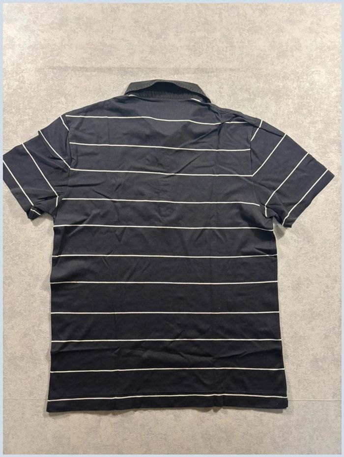 Polo Lacoste Vintage noir avec rayure blanche Taille S - photo numéro 4