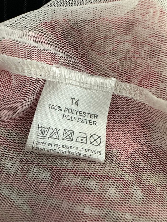 Top en mesh paisley fleurs rose et crème Y2K T42 XL - photo numéro 4