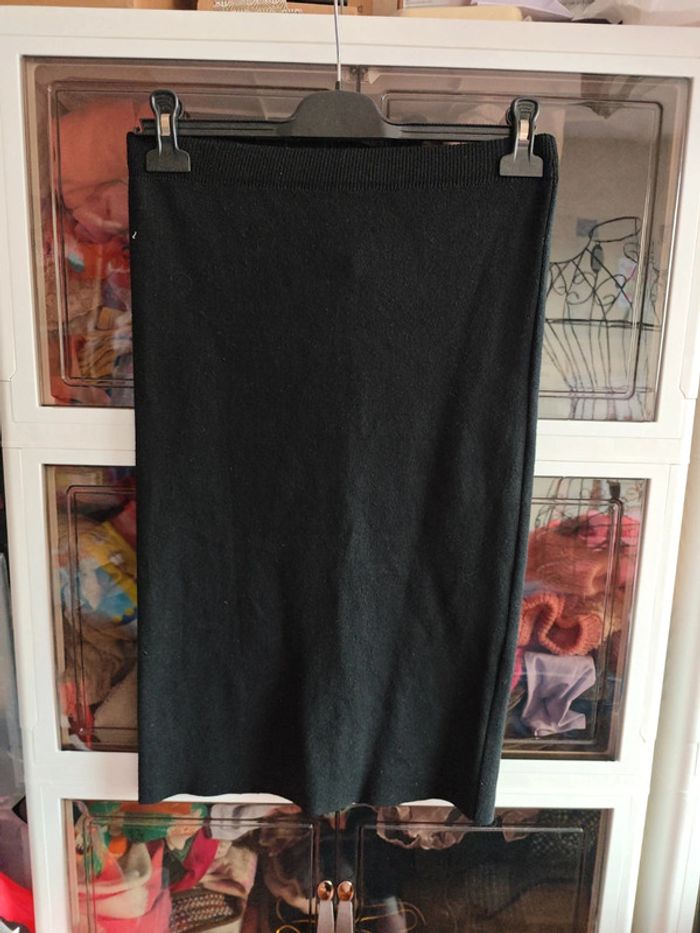 Jupe longue en pull noire unie - photo numéro 2