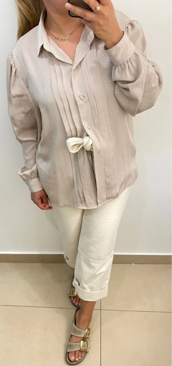 Chemise Beige Style Vintage Taille 44-46 - photo numéro 4