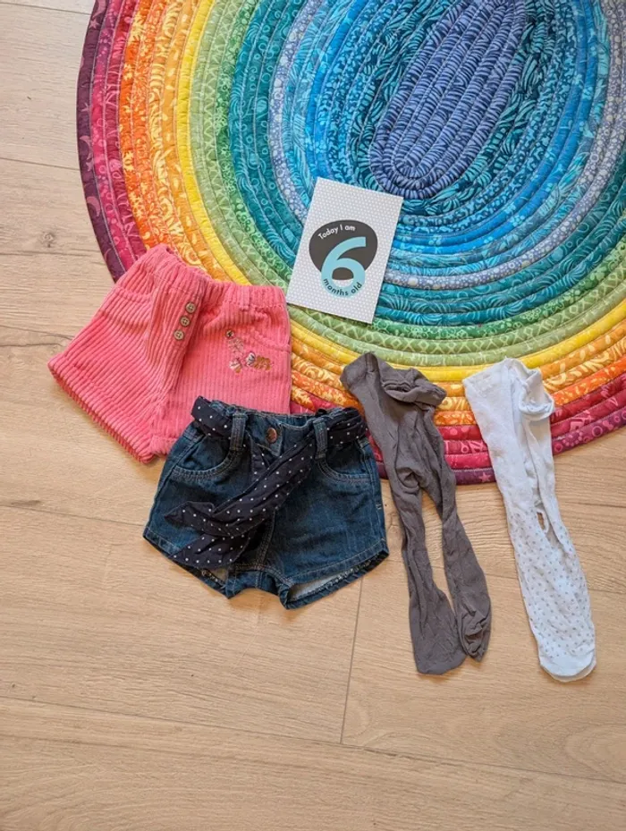 Lot de 2 shorts avec collants 6 mois