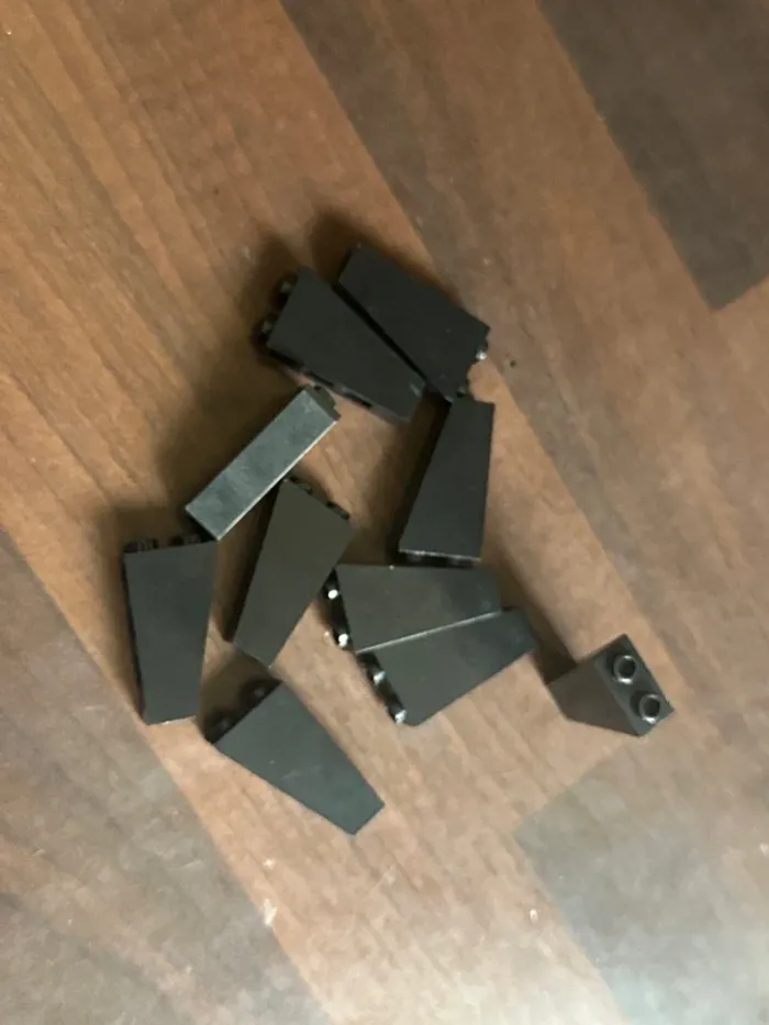 10 Lego Slope, Inverted 75 2 x 1 x 3, ref 2449 Black
