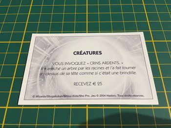 Carte créatures Vous invoquez crins ardents Monopoly Duel Masters Hasbro Parker Wizards #A64