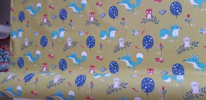 Coupons tissus coton motif Petit Renard – Oekotex- Neuf
