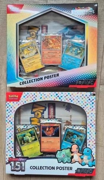 Lot de 2 coffret pokémon collection poster 151 ev3.5 et ev 8.5 évolutions prismatiques neuf scellé