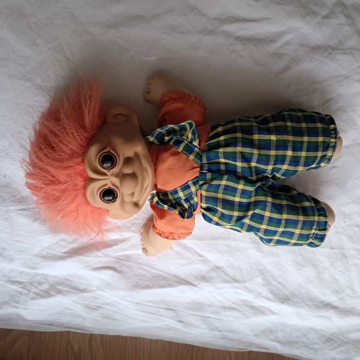 Poupée troll Hauteur 38 cm cheveux orange vintage