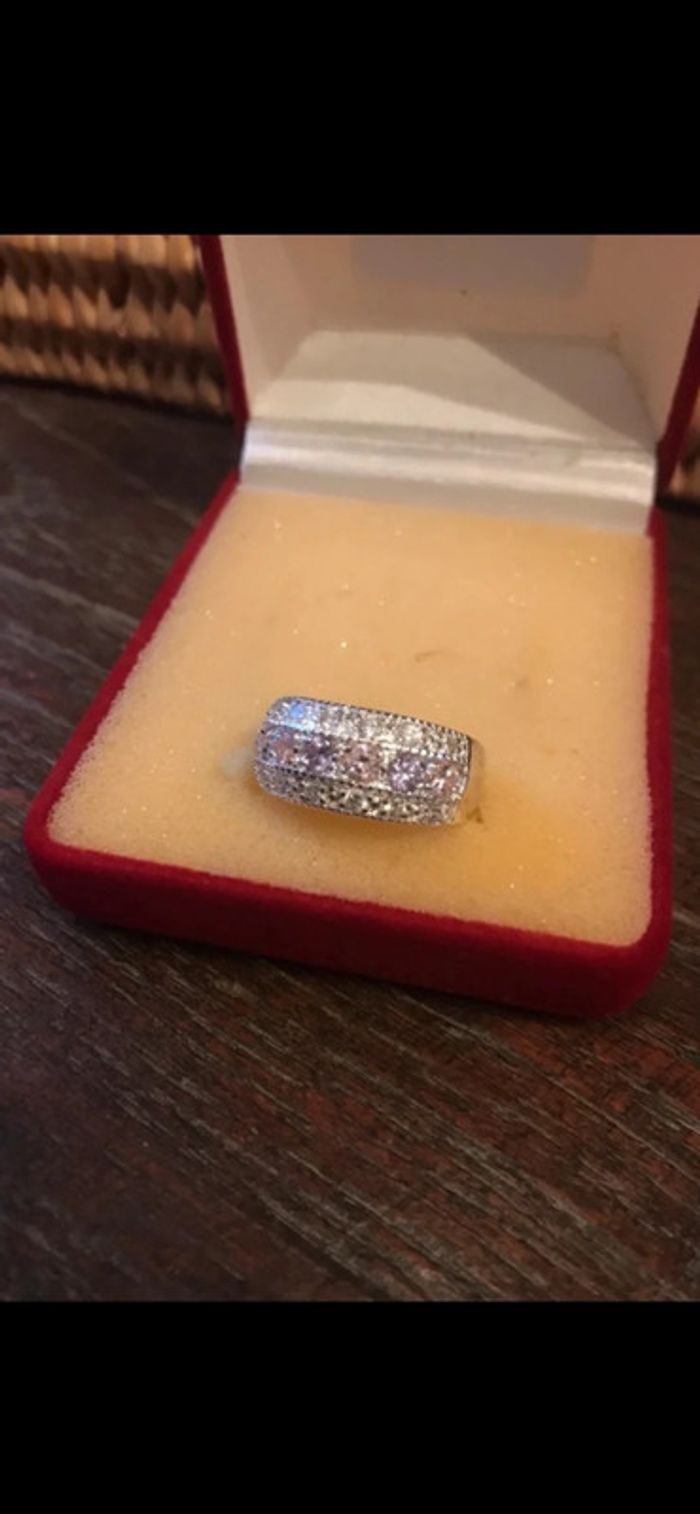 Magnifique bague avec pierres roses et parmes, taille 57 - photo numéro 4