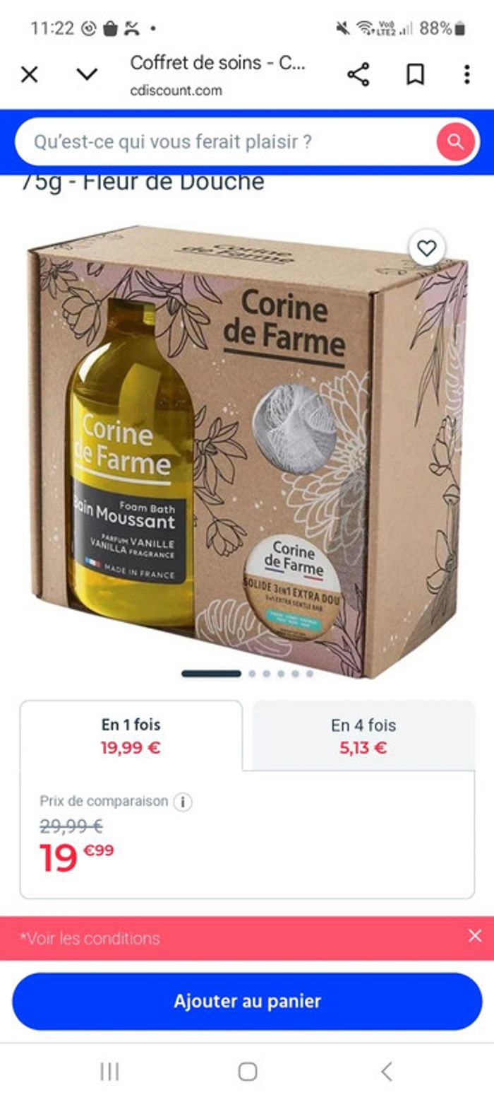 Coffret  senteur vanille Corine de Farme neuf - photo numéro 2