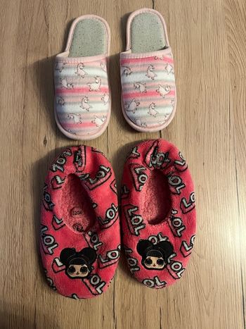 Lot de 2 paires de pantoufles fille