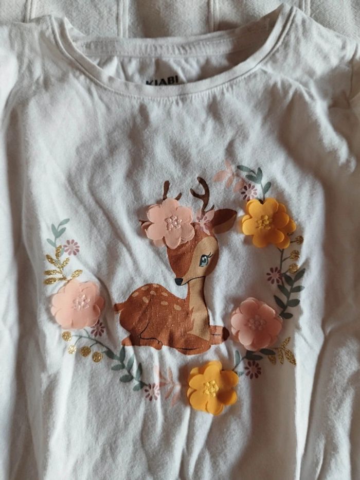 tee shirt manches longues biche 3 ans - photo numéro 2