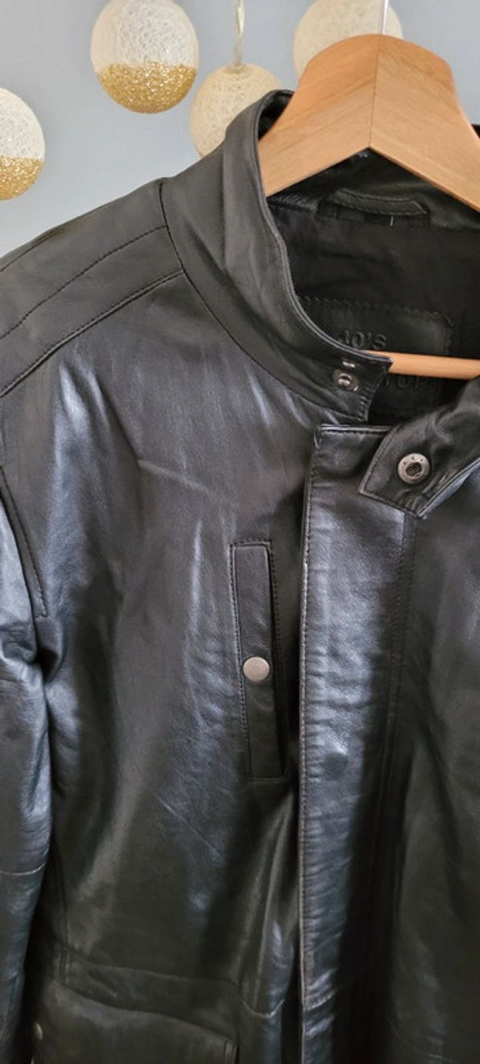 Veste en cuir 40's Collector Taille L - photo numéro 3