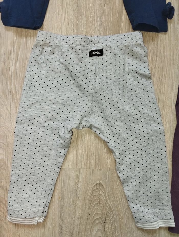 Lot leggings fille 12 mois bleu, rose, violet, gris - photo numéro 7