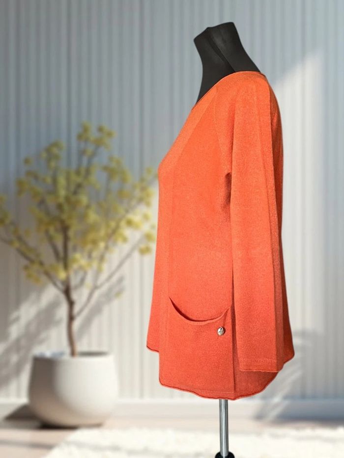 Pull tunique brique/terracotta Linea Cinque taille S - photo numéro 2