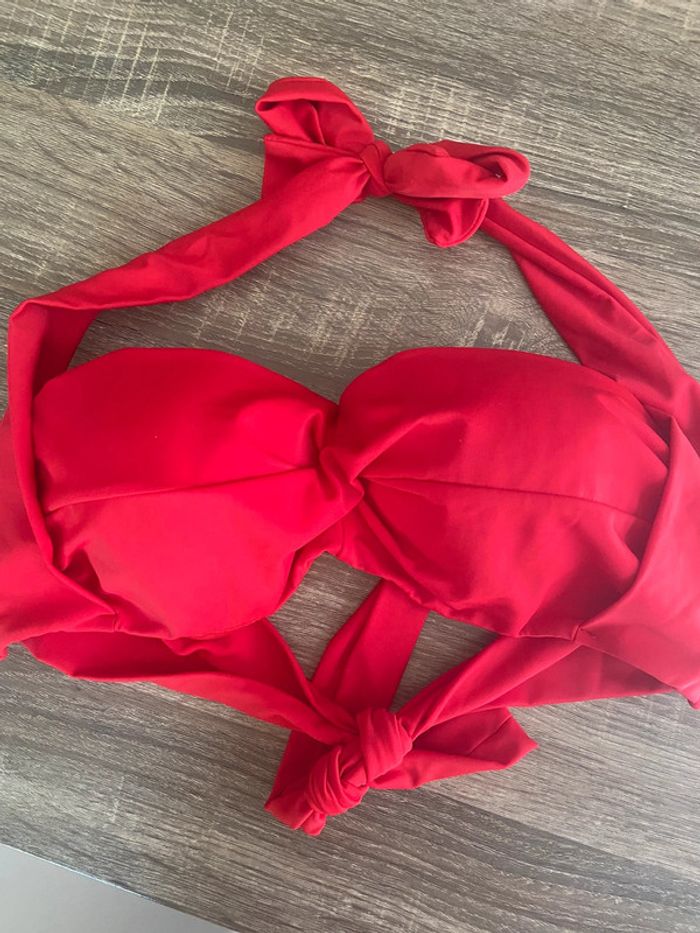 Haut maillot de bain rouge