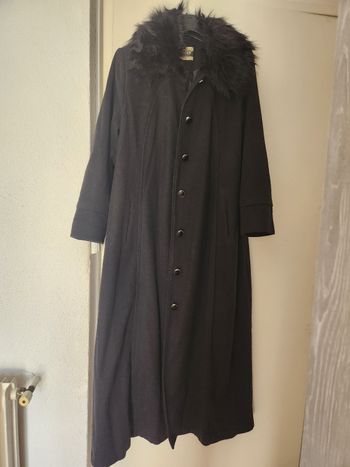 Manteau long noir grande taille (58)