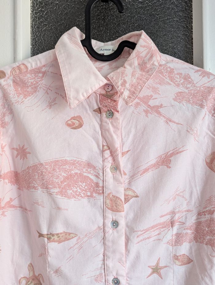 Chemise rose armor lux à motifs marin manche trois quarts taille 36 - photo numéro 5