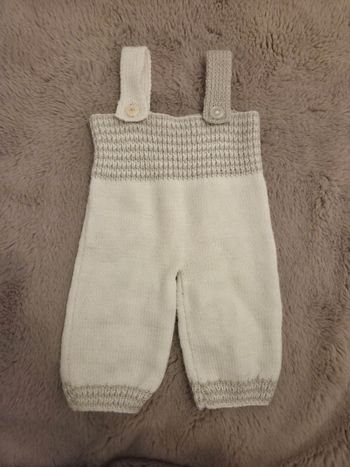 Salopette bébé tricot fait main 3-6 mois 🤍