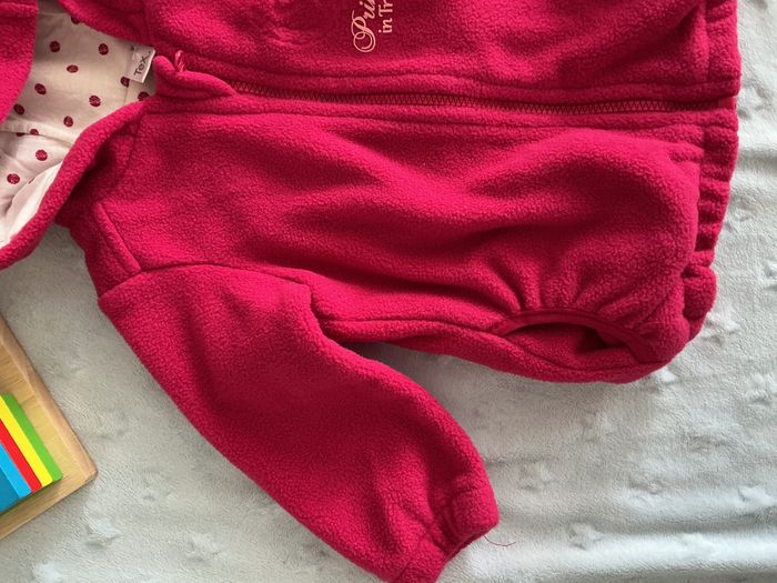 veste polaire a capuche rose 9 mois tex - photo numéro 5