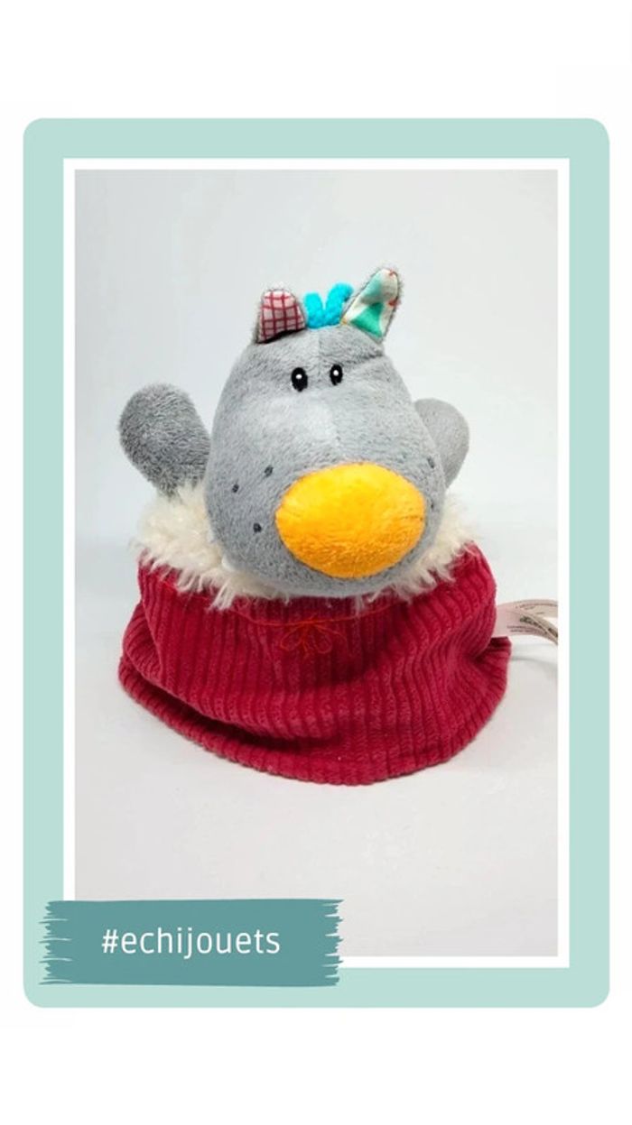 🍄 Doudou hochet réversible loup et cochon