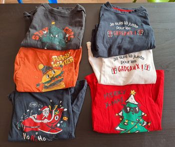 Lot 6 Tee shirt 4A Noël hiver