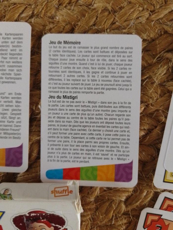 jeu de carte toys story 2 en 1 - mistigris ou mémoire - photo numéro 5