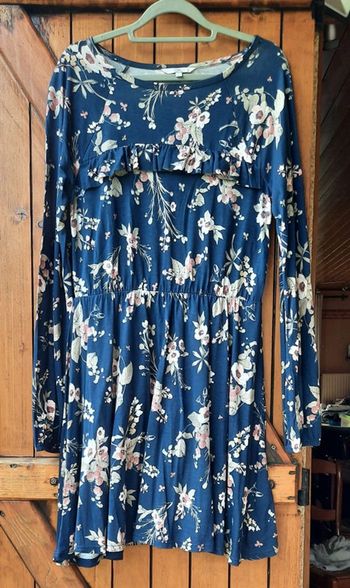 Robe bleu à fleurs C et A, taille L/40