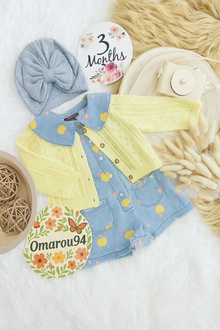 Ensemble 3 pièces sergent major fille 3 mois 🎀