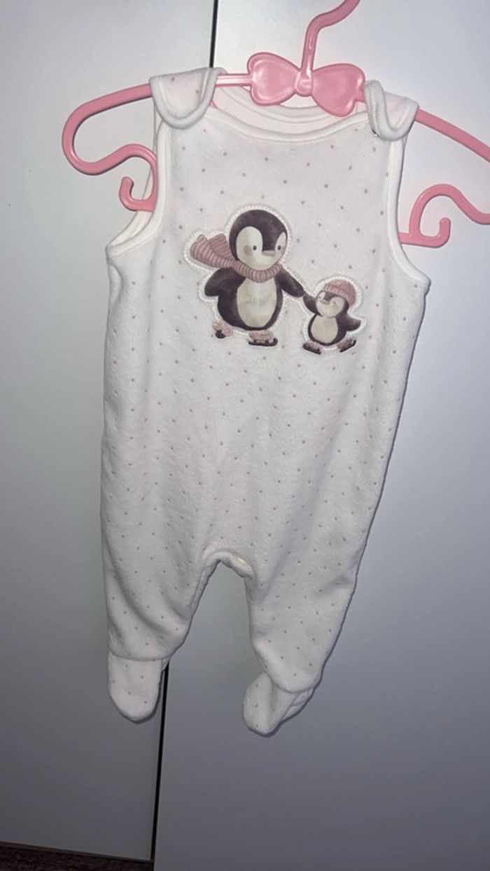 Grenouillère  blanc 2/3 mois neuf - photo numéro 2