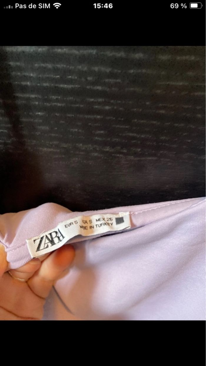 Body fines bretelles Zara lilas taille S - photo numéro 2