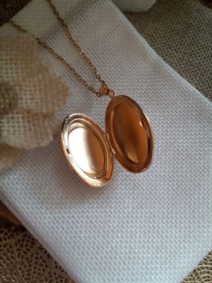 Collier médaillon ouvrable en n'acre naturelle - photo numéro 3