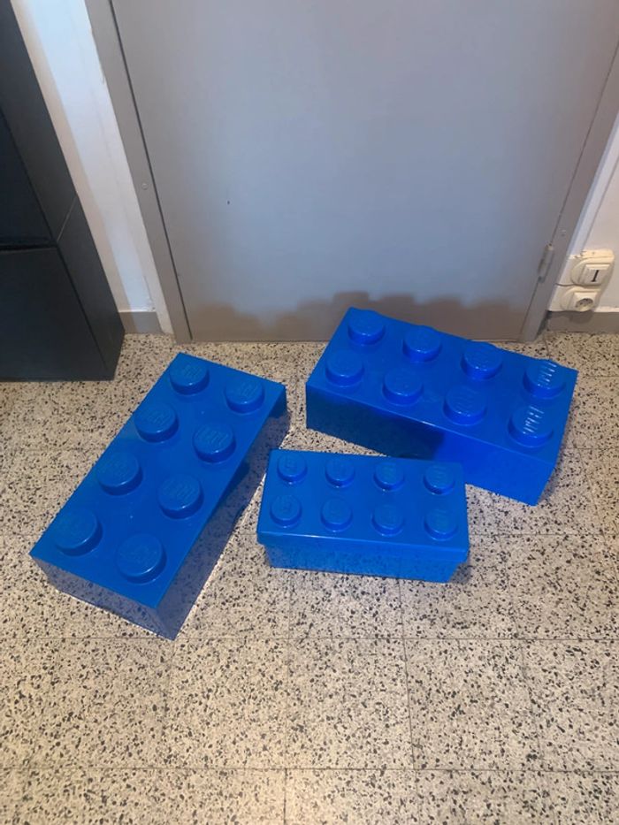 Boîte de rangement lego bleu