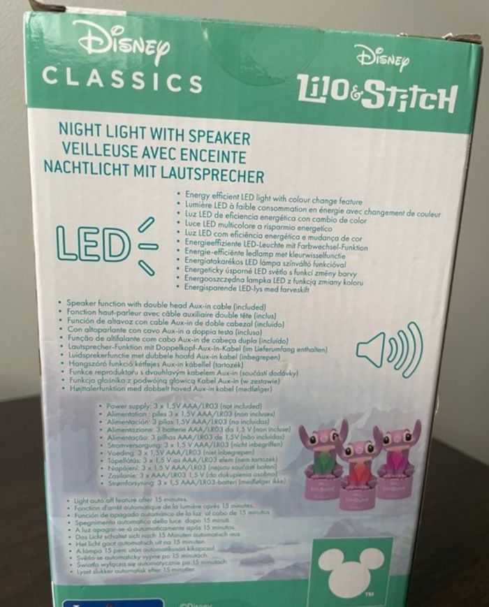 Enceinte Bluetooth veilleuse stitch - photo numéro 3