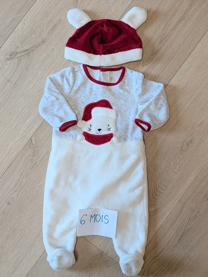 Pyjamas Noël velours Sergent Major - Taille : 6 mois