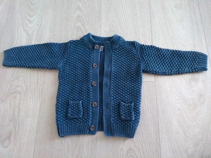 Gilet épais bleu garçon TAO 18 mois