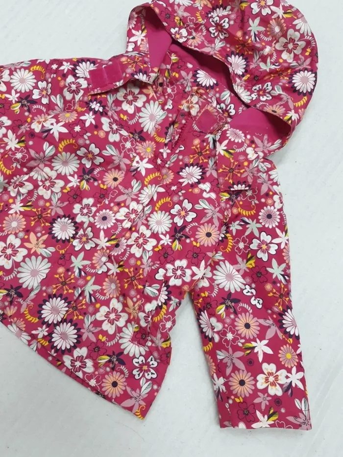 Coupe vent à capuche fleurs Name it 80 cm - photo numéro 2