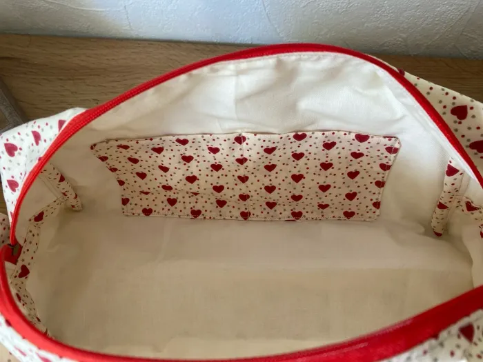 Trousse Maquillage en coton avec poches - photo numéro 5