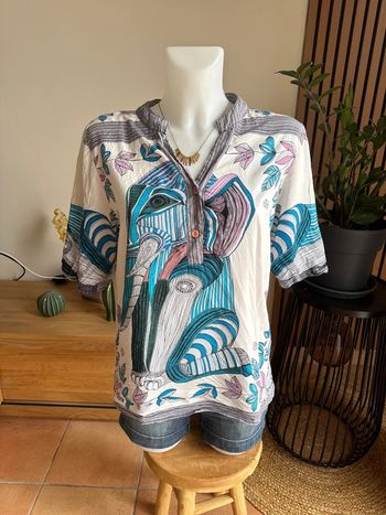 Blouse légère coton manches courtes