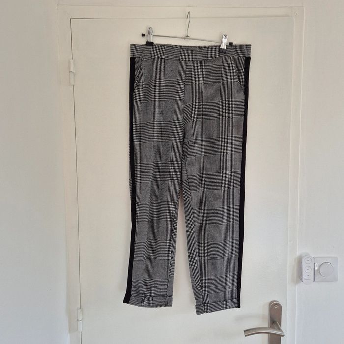 Pantalon style carotte à carreaux - Zara - Taille L : 40 - 42