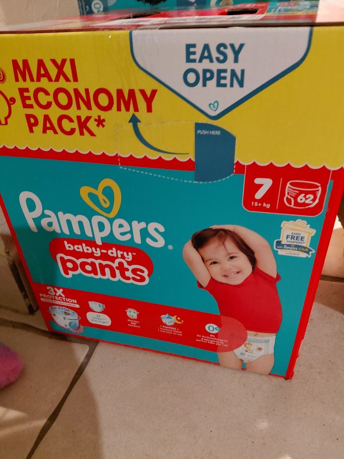 3 paquets pampers maxipack pants taille 7