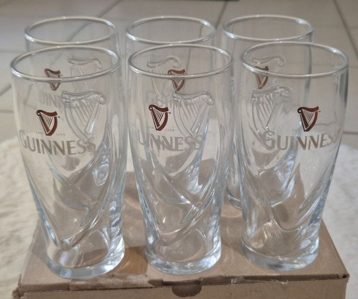 6 verres guinness harp