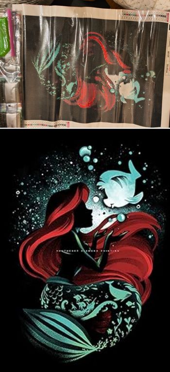 Diamant paint Disney la petite sirène 30x40.