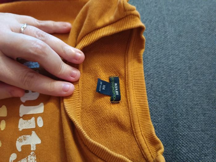 Sweat moutarde col rond taille 10 ans - photo numéro 3