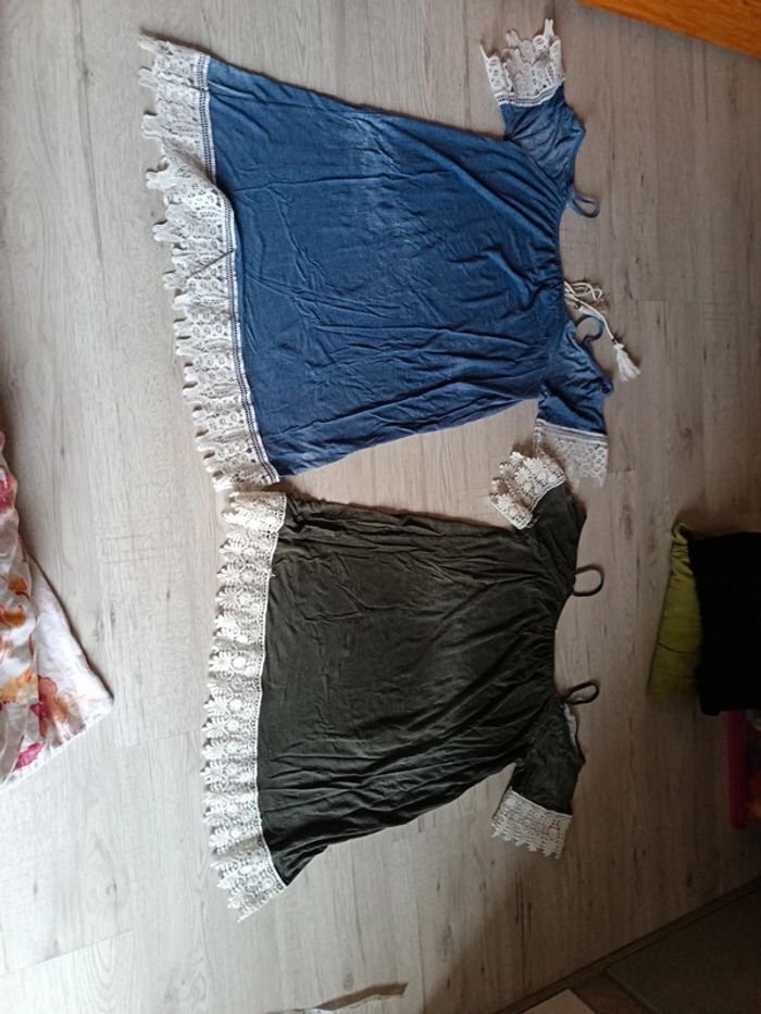 Haut top tunique dentelle femme épaule dénudées taille 42 XL a 44 XXL - photo numéro 2