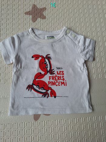 T-shirt bébé 1 mois (52-55cm)