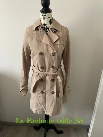 Veste manteau trench beige à manches longues mi long La redoute taille 38