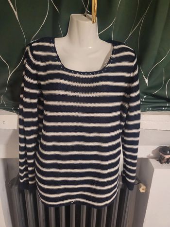 Haut femme taille xl kiabi à rayure blanc et noir