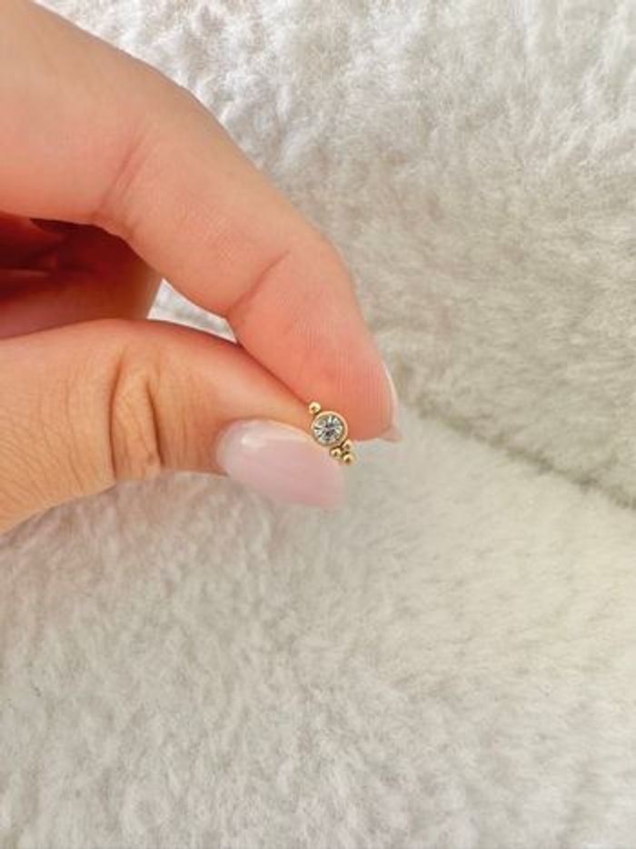 Piercing strass et boules, doré